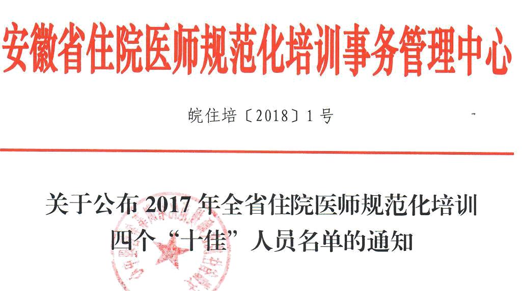 我院腫瘤科李仲然醫(yī)師獲得安徽省住培“十佳帶教老師”稱號(hào)(圖1)