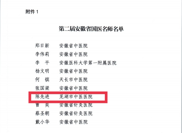 【喜報(bào)】蕪湖市中醫(yī)醫(yī)院多人獲評(píng)第二屆安徽省國醫(yī)名師、第三屆安徽省名中醫(yī)、第一屆安徽省名中藥師(圖2)